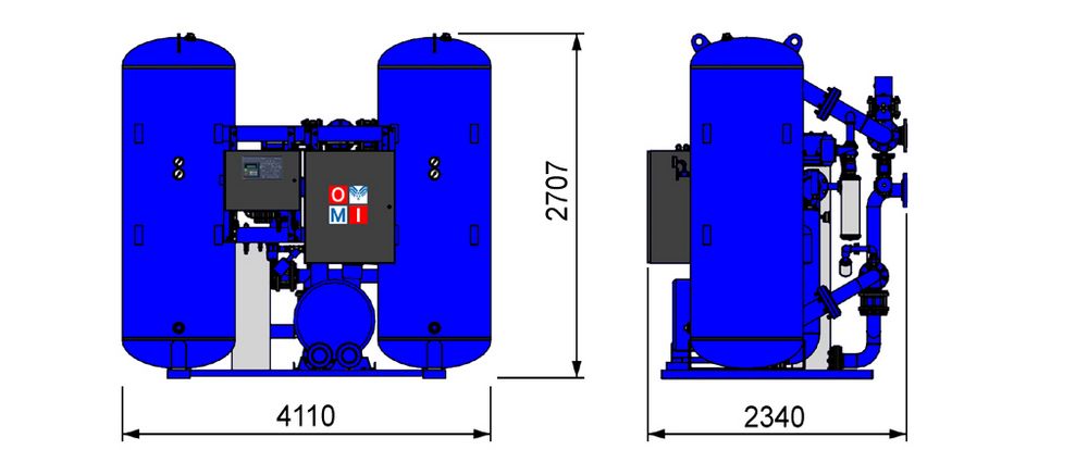 Адсорбционный осушитель Omi HL1600PRO -40°C