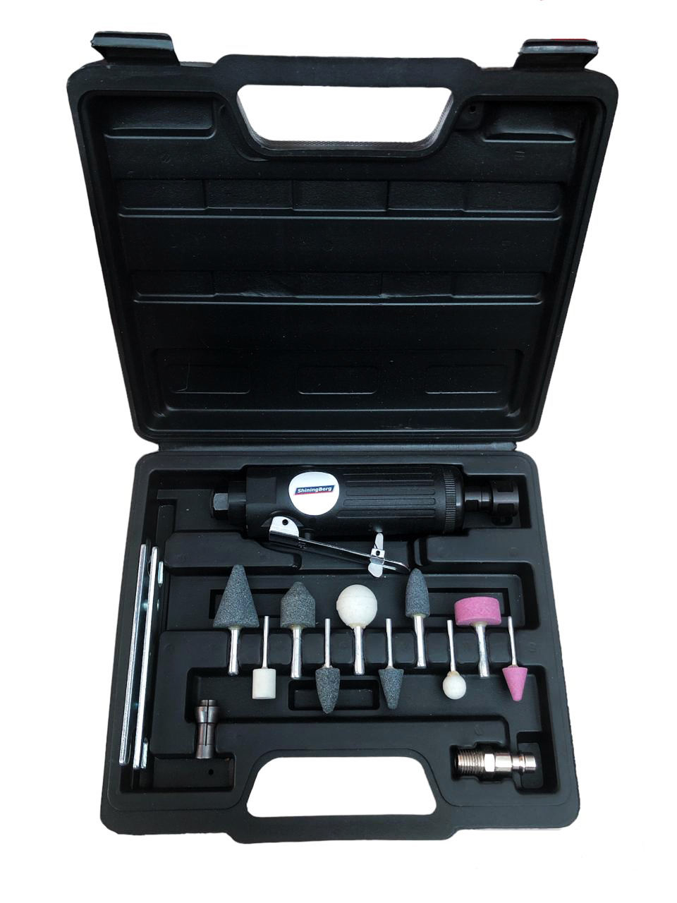 Пневмобормашинка с цанговым зажимом 25000 об/мин с комплектом насадок    11206K