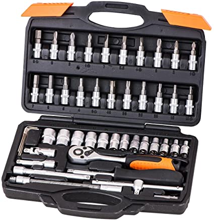 Набор торцевых головок и бит 46 предметов 1/4