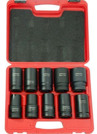 Набір ударних торцевих головок 10 предметів, 1дюйм в кейсі 117409