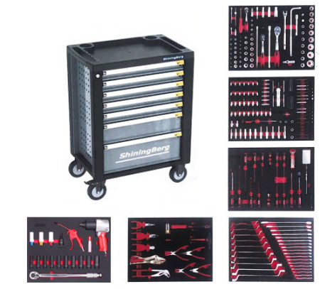 Тележка 7 полок с набором инструмента, 341 предмета