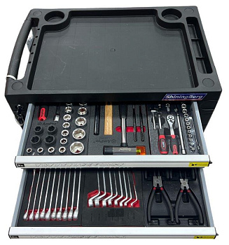 Тележка 7 полок с набором инструмента, 113 предметов