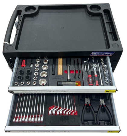 Тележка 7 полок с набором инструмента, 113 предметов