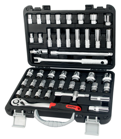 Набор головок и аксессуаров 1/2" , 45 предмета (дюйм , метр )  T46172