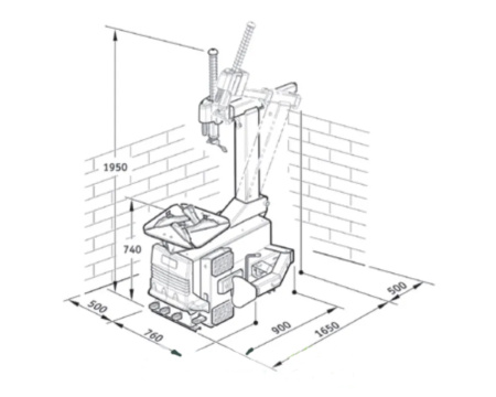 Шиномонтажный станок 380V M&B Engineering TC 528PG Червоний колір