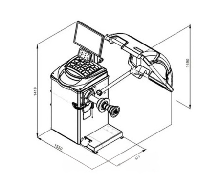 Балансировочный станок с монитором 220V ShiningBerg W95