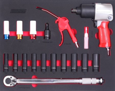 Набор ударных головок с пневмогайковертом ShiningBergв ложементе 18 предметов (202206)
