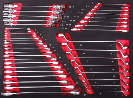 Набор ключей комбинированных ShiningBerg в ложементе 40 ед. (11922)