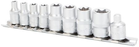 Головоки TORX E 1/4 на планке 9 предметов AmPro T33204