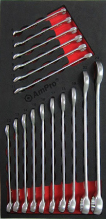 Набор комбинированных ключей 6-24мм,16 пр., в мягком ложементе T40197