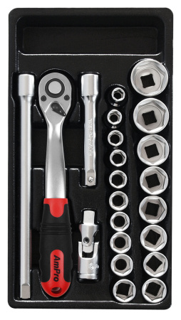 Набор головок и аксессуаров 1/2" , 22 предмета  T45425