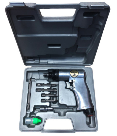 Ударный пневмошуруповерт с набором бит в кейсе AmPro A6319Е