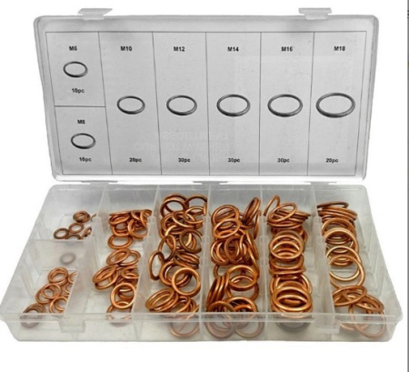 Набор медных шайб 150шт. 1N1003B