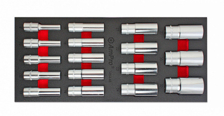 Набор длинных головок   1/2", 17 пр. AmPro T45448