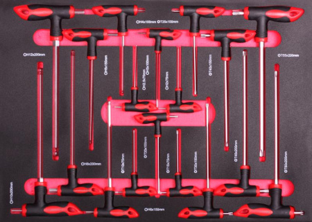 Набор отверток ShiningBer Т-образной ручкой в ложементе 18 ед. (11718)