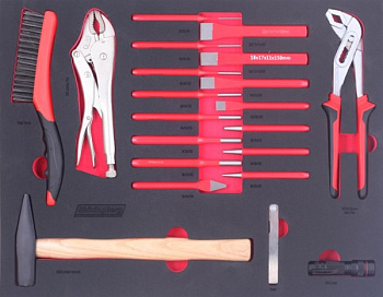 Набор шарнирно-губцевого инструмента ShiningBerg в ложементе 21 предмет (202203)